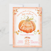 Freundliche Kürbis Aquarellkunst Einladungen (Vorderseite)