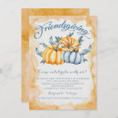 Freundliche Kürbis in Orange und Blau Einladung (Vorne/Hinten)