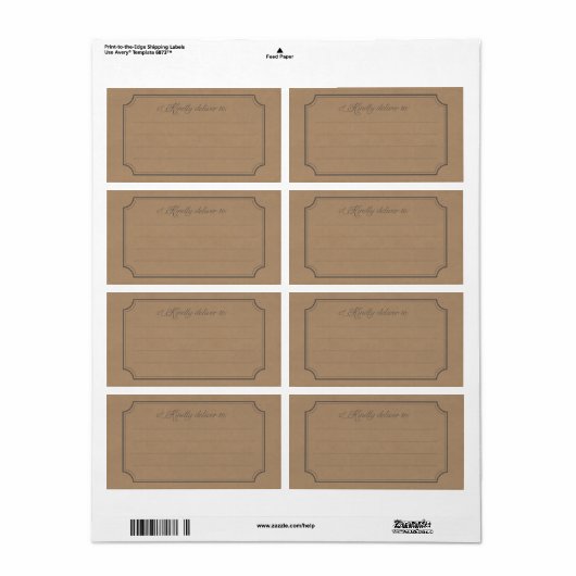 "Freundliche Lieferung an"-Etiketten (Vorne)