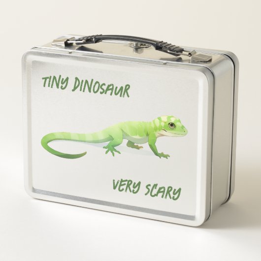 Freundliche Lizard mit Ihrem Namen Metall Brotdose (Rückseite)