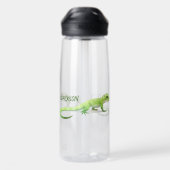 Freundliche Lizard mit Ihrem Namen Trinkflasche (Rückseite)