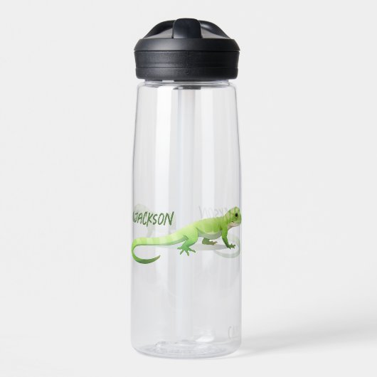 Freundliche Lizard mit Ihrem Namen Trinkflasche (Vorne)
