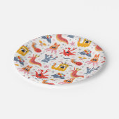 Freundliche Monster aus dem Weltraum Pappteller (Schrägansicht)