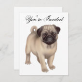 Freundliche Mops-Hundeeinladung Einladung (Vorne/Hinten)