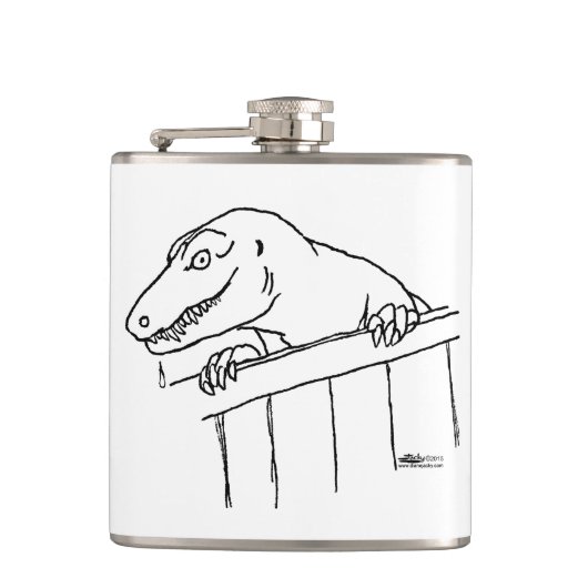 Freundliche Nachbarschaft Dinosaur Flachmann (Vorderseite)