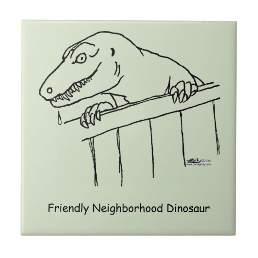 Freundliche Nachbarschaft Dinosaur Fliese (Vorderseite)