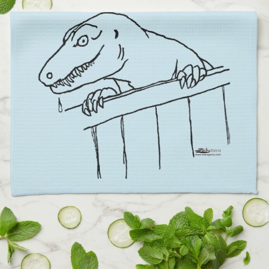 Freundliche Nachbarschaft Dinosaur Geschirrtuch (Gefaltet)