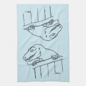 Freundliche Nachbarschaft Dinosaur Geschirrtuch (Vertikal)