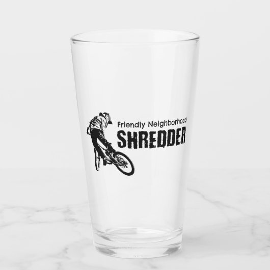 Freundliche Nachbarschaft Shredder Mountain Biking Glas (Vorderseite)