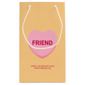 Freundliche orange rosa Konversation Herzstück Val Kleine Geschenktüte (Rückseite)