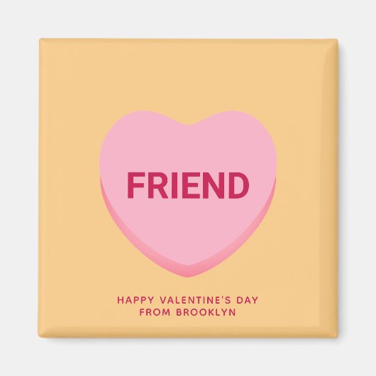 Freundliche orange rosa Konversation Herzstück Val Magnet (Vorne)