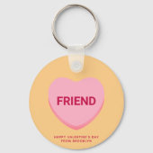 Freundliche orange rosa Konversation Herzstück Val Schlüsselanhänger (Vorderseite)