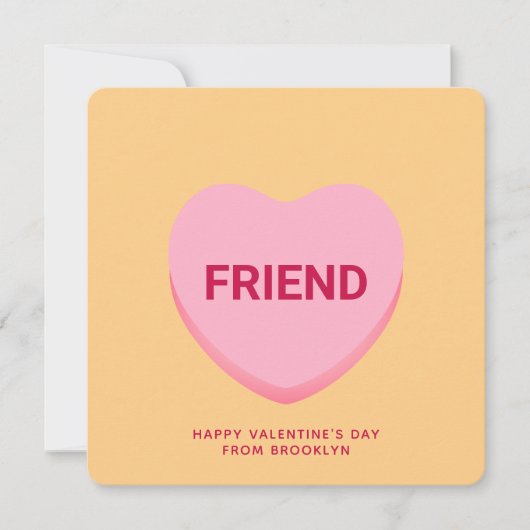 Freundliche orangefarbene Konversation Herz Valent (Vorderseite)