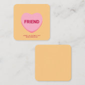 Freundliche orangefarbene Konversation Herz Valent Begleitkarte (Vorne/Hinten)