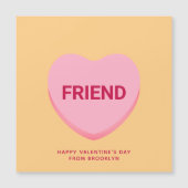 Freundliche orangefarbene Konversation Herz Valent Magnetkarte (Vorderseite)