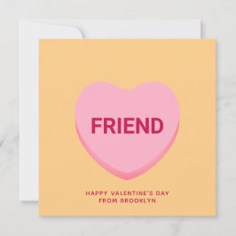 Freundliche orangefarbene Konversation Herzstück V Karte