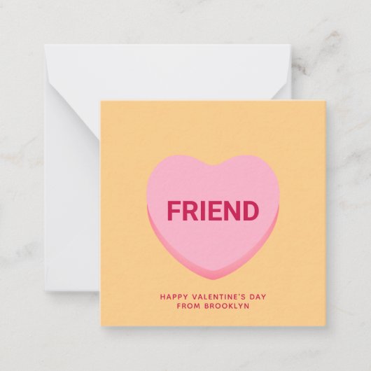 Freundliche orangefarbene Konversation Herzstück V Mitteilungskarte (Vorderseite)