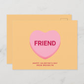 Freundliche orangefarbene Konversation Herzstück V Postkarte (Vorne/Hinten)