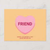 Freundliche orangefarbene Konversation Herzstück V Postkarte (Vorderseite)