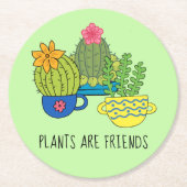 Freundliche Pflanze Sukkulenter Untersetzer (Vorderseite)