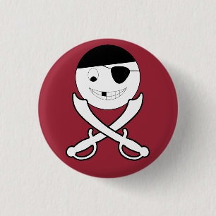Freundliche Piratenflagge Button