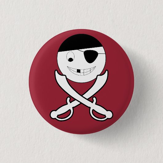 Freundliche Piratenflagge Button (Vorderseite)