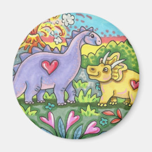 FREUNDLICHE, PRÄHISTORISCHE DINOSAUREN, NIEDLICHE  MAGNET