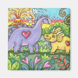 FREUNDLICHE, PRÄHISTORISCHE DINOSAUREN, NIEDLICHE  MAGNET