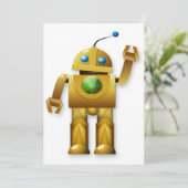 Freundliche Robot-Einladungen Einladung (Stehend Vorderseite)