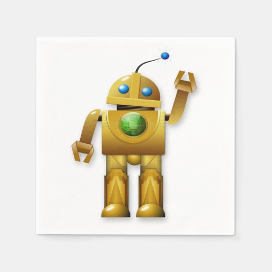 Freundliche Robot-Papier-Servietten Serviette (Vorderseite)