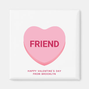 Freundliche rosa Konversation Herz Valentines halt Magnet