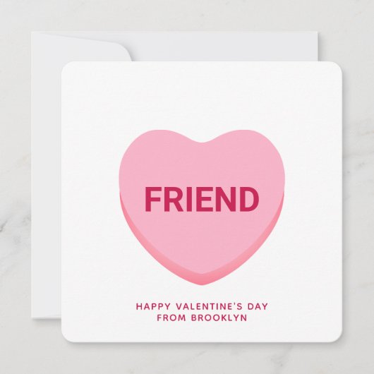 Freundliche rosa Konversation Herzstück Valentinen (Vorderseite)