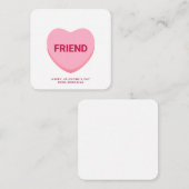 Freundliche rosa Konversation Herzstück Valentinen Begleitkarte (Vorne/Hinten)