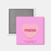 Freundliche rosa Konversation Herzstück Valentinst Magnet (Vorderseite/Rückseite)