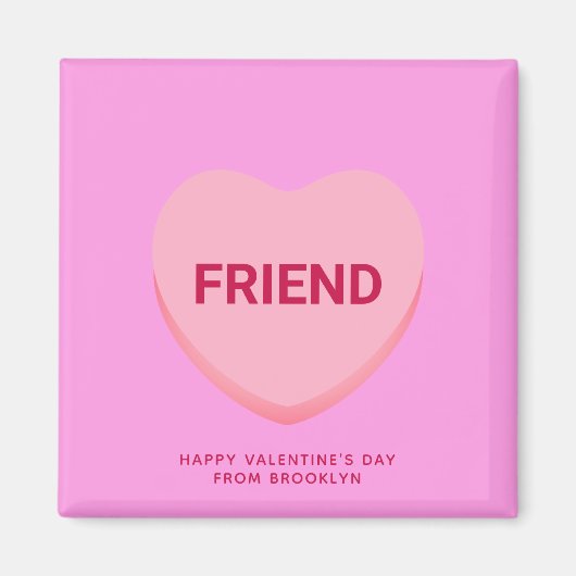 Freundliche rosa Konversation Herzstück Valentinst Magnet (Vorne)