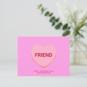 Freundliche rosa Konversation Herzstück Valentinst Postkarte