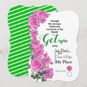 Freundliche Rose Einladung (Vorne/Hinten)