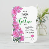 Freundliche Rose Einladung (Stehend Vorderseite)