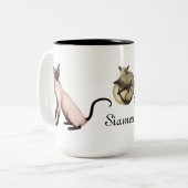 Freundliche siamesische Katzen-kundengerechte Zweifarbige Tasse (Vorderseite Links)