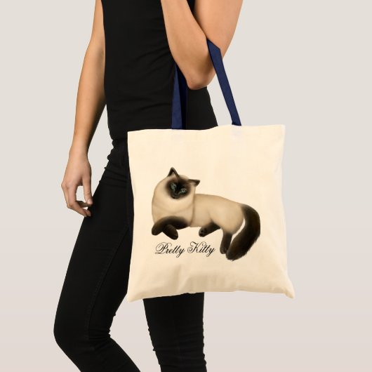 Freundliche siamesische Katzen-Taschen-Tasche Tragetasche (Vorderseite (Produkt))