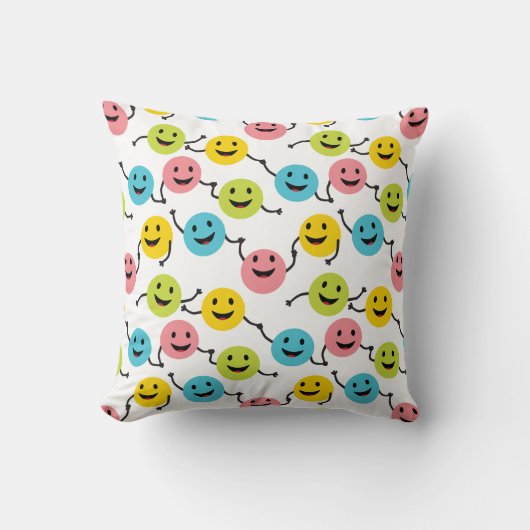 Freundliche Smileys Kissen (Vorderseite)
