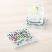 Freundliche Souls Glasuntersetzer (Schrägansicht)