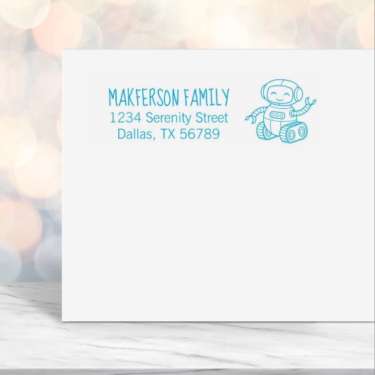 Freundliche Spielzeugrobot-Adresse Permastempel