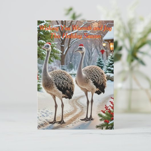 Freundliche Strauße Einladung (Stehend Vorderseite)