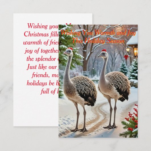 Freundliche Strauße Einladung (Vorne/Hinten)