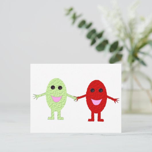 Freundliche Trauben Postkarte (Stehend Vorderseite)