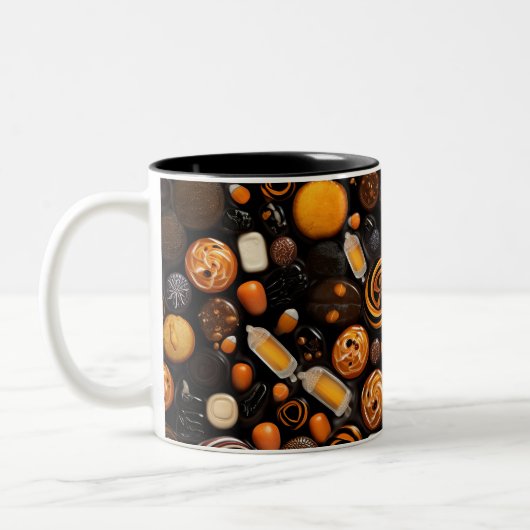 Freundliche und lustige Halloween-Tasse - Perfekt  Zweifarbige Tasse (Links)
