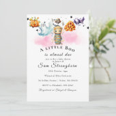 Freundliche und Niedliche Halloween-Themse Kinderd Einladung (Stehend Vorderseite)