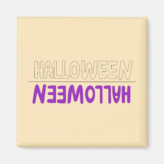 Freundliche Violett-Halloween-Kunst mit spöttische Magnet (Vorne)