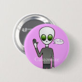 Freundliche Waving Alien Thunder_Cove Button (Vorne & Hinten)